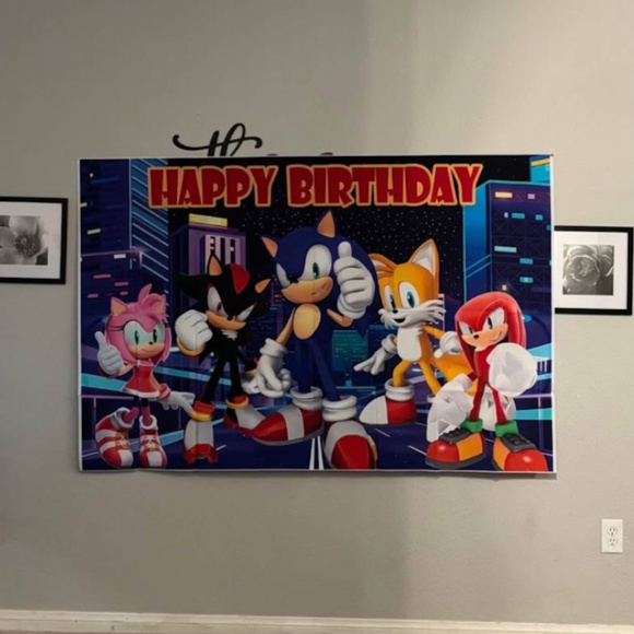 Sonic Happy Birthday Back Drop - Picture 3 of 6